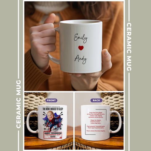 Personalized Baby Spiderman Mug – Custom Superhero Gift for Mom | Add Baby Photo, Name & Message